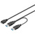 Anschlusskabel USB 3.0 Dual Power SuperSpeed, 2x Stecker A an Micro Stecker B, 0,3m, Good Connection
