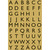 Buchstaben 13x12 mm A-Z schwarz auf Goldfolie