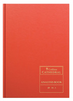 Collins Cathedral Analysis Book Casebound A4 14 Cash Column 96 Pages Red 69/14.1
