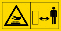 Sicherheits- und Gefahrenbildzeichen - Gelb/Schwarz, 50 x 96 mm, Folie, Seton