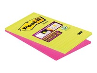 Post-it® Super Sticky Notes XXXL, Gelinieerd, 125 x 200 mm, Assorti (pak 2 blokken)