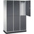 Armario guardarropa de acero de dos pisos INTRO, A x P 1220 x 500 mm, 6 compartimentos, cuerpo gris luminoso, puertas en gris negruzco.