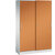 Armario de puertas correderas ASISTO, altura 1980 mm, anchura 1200 mm, gris luminoso / amarillo naranja.