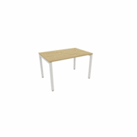 Büroschreibtisch manuell 120x80cm weiß/hamilton oak