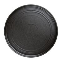 Olympia Cavolo Textured Flat Round Plates - Black Porcelain - 270 mm Pack of 4