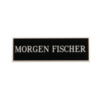 Personalised Name Badges - Black with White Text - 23x70mm