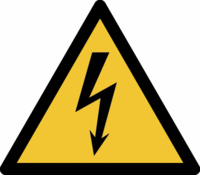 Minipiktogramme - Warnung vor elektrischer Spannung, Gelb/Schwarz, 50 mm, Folie