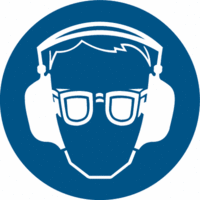 Sicherheitskennzeichnung - Augen- und Gehörschutz benutzen, Blau, 10 cm, Seton