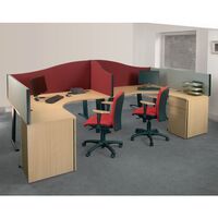 BusyScreen® classic clamp on desk partition screens - Wave desktop screens - burgundy