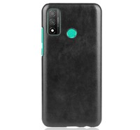 Műanyag telefonvédő (bőr hatású) FEKETE [Huawei P Smart (2020)]
