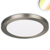 LED Leuchte Slim Flex, IP44, 24W, ColorSwitch 3000|3500|4000K 2040lm 120°, Deckenausschnitt variabel, Nickel gebürstet