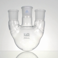 500ml LLG-driehals rondbodemkolven met standaard geslepen verbinding borosilicaatglas 3.3 parallelle zijhalzen
