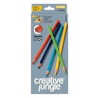 Színes ceruza CREATIVE JUNGLE grey háromszögletű 12 db/készlet