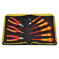 Kit: pliers and screwdrivers; 1kVAC; Red Line VDE; bag; 9pcs.