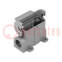 Enclosure: for HDC connectors; Han® A; size 10A; with latch; M20