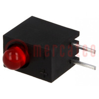 LED; in housing; red; 3mm; No.of diodes: 1; 20mA; Lens: red,diffused