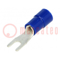 Uiteinde: vork; M3; Ø: 3,2mm; 1,5÷2,5mm2; klemmen; voor draad; blauw