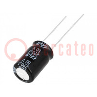 Condensatore: elettrolitico; THT; 220uF; 50VDC; Ø10x16mm; ±20%