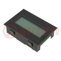 Display: LCD; alfanumerico; 8x1; 77x54mm; LED; Carattere: 11,48mm