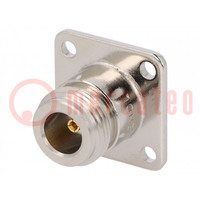 Connector: N; socket; female; straight; 50Ω; soldering; PTFE