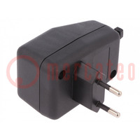 Enclosure: for power supplies; X: 48mm; Y: 71mm; Z: 48mm; black