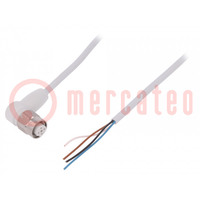 Connection lead; M12; PIN: 4; angled; 5m; plug; 250VAC; 4A; -25÷105°C