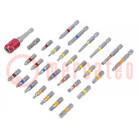 Kit: screwdriver bits; hex key,Phillips,Pozidriv®,slot,Torx®