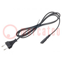 Mains cable; Plug: EU; IEC C7 female