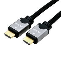 ROLINE HDMI HighSpeed kabel met Ethernet, M/M, zwart / zilver, 1,5 m