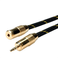 ROLINE GOLD 3,5mm Audio-Verlängerungskabel ST/BU, Retail Blister, 2,5 m