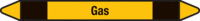 Rohrmarkierer ohne Gefahrenpiktogramm - Gas, Gelb/Schwarz, 2.6 x 25 cm, Seton