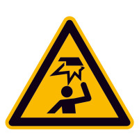 Warnschild,Folie,Warnung vor Hindern. im Kopfbereich,20,0 cm DIN EN ISO 7010 W020