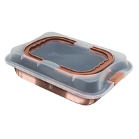 BERLINGERHAUS PLAQUE DE CUISSON PORTABLE AVEC COUVERCLE - 36,5 X 24,5 CM - OR ROSE MÉTALLISÉ - BH-7839