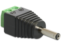 DeLOCK 65434 cambiador de género para cable DC 1.3 x 3.5 mm 2p Negro, Verde, Plata