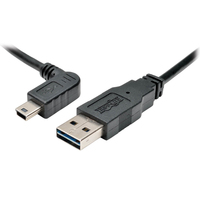 Tripp Lite UR030-006-LAB Cable USB 2.0 de Alta Velocidad Universal Reversible (Reversible A a Mini B en Ángulo a la Izquierda de 5 pines M/M), 1.83 m [6 pies]