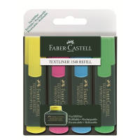 Faber-Castell TEXTLINER 48 marker 4 szt. Różowy, Niebieski, Zielony, Żółty