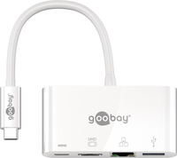 Goobay 62105 laptop-dockingstation & portreplikator Kabelgebunden USB 3.2 Gen 1 (3.1 Gen 1) Type-C Weiß