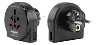 Ansmann 1250-0012 adaptador de enchufe eléctrico Tipo F Universal Negro