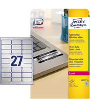 Avery L6011-20 self-adhesive label Rounded rectangle Permanent Silver 540 pc(s)