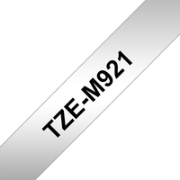Brother TZE-M921 labelprinter-tape Zwart op metallic