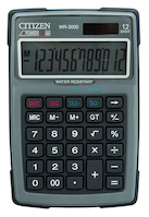 Kalkulator wodoodporny CITIZEN WR-3000, 152x105mm, szary