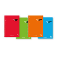 CUADERNO MICROPERFORADO TAPA CONTRACOLADA SUPERBLOCK A4 160H CUADRICULA 5X5 CON BANDAS DE COLOR