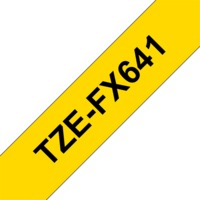 BROTHER szalag TZe-FX641, Sárga alapon Fekete, Flexibilis, 18mm 0.7", 8 méter