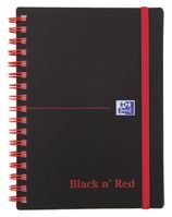 Black n Red Notebook Wirebound PP 90gsm Ruled and Perforated 140pp A6 Ref 100080476 [Pack 5]