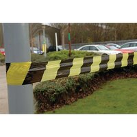 VFM Striped Tape Barrier 500m Black/Yellow (Non-adhesive suitable for indoor or