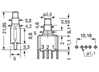 Drucktaster, 1-polig, schwarz, unbeleuchtet, 0,4 VA/20 V, TP33Y008000