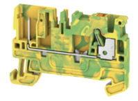 Schutzleiter-Reihenklemme, Push-in-Anschluss, 0,5-2,5 mm², 2-polig, 24 A, 8 kV,