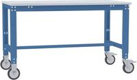 Manuflex AU7339.5007 Munkaasztal UNIVERSAL speciális hordozható PVC lemezzel, szélesség x magasság = 1250 x 800 x 752-972 mm Briliáns kék (RAL 5007)