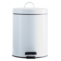 Hygienbehälter 5 L mit Kunststoffinneneimer Ø 21 x H 28 cm Stahl weiss