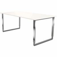 Schreibtisch Aveto Bügelgestell 180x80x68-82cm höhenverstellbar weiß